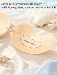 4-Piece Invisible Gathering Bra Set, Women's Backless Strapless Bra, Seamless Self-Adhesive Silicone Bra Pads, Suitable For Matching Wedding Gown Underwear, Nude And Black Colors, With Adhesive Pads, All-Season Invisible Backless Bra - Multicolor - View 4