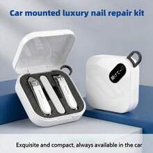 New Mini Boxed 3-Piece Nail Clipper Set, Stainless Steel Nail Clipper & Nail File Combination, Portable Nail Trimming Set, Nail Care Tools - White - View 1