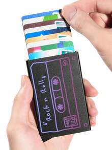 Dompet Kartu Pop-Up Desain Kaset Vintage, Dompet Kartu Pop-Up Portabel Tahan Gores, Hadiah Serbaguna untuk Pecinta Musik, Kembali ke Sekolah - MultiWarna - View 6