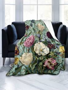 1pc 2D Ditsy Floral Pattern Soft & Comfortable Blanket, Outdoor Camping Leisure Blanket, Multi-Purpose Throw For Sofa, Bed And More, Suitable For Home, Picnic, Travel, All Seasons, Gift Blanket For Family And Friends - Multicolor - View 4