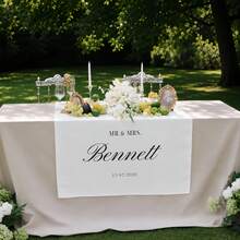 1pc Personalized Wedding Table Runner, Customizable Text, Suitable For Fashionable Wedding Reception And Special Occasions - Multicolor - View 5