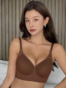 DAZY Brown Seamless Adhesive Wireless Soft Jelly Bra, Comfortable & Fashionable For Women, Suitable For All Seasons And Everyday Wear - Brown - View 4