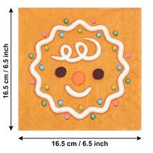 20/60/80 Pcs,Gingerbread Christmas Disposable Dinner Napkins,2-Ply Cookie With Colorful Candy Dots Print Paper Serviettes,Festive Winter Table Decor,For Christmas Potluck,Baking Party,BabyShower,Birthday Celebration,6.5*6.5 Inch - Multicolor - View 6