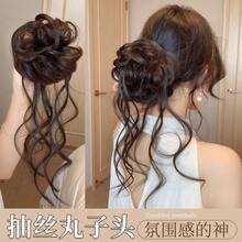 Dragon Beard Bun Wig For Women, High-End Layered Hair Scrunchie, Flower Bud Bun Hair Accessory, Volumizing Hair Tie, Hair Styling Tool - Black - View 5