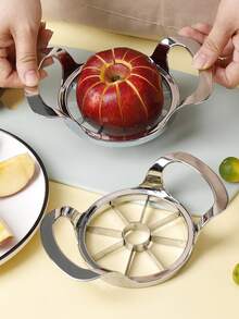 1 Buah Alat Pemotong Apel Paduan Seng Warna Perak, Pemotong Buah 8 Iris/12 Iris (Opsional), Cocok untuk Apel Besar, Buah-buahan, Pir, Kentang, dan Bawang Bombay, Alat Dapur Rumah Tangga untuk Memotong dan Mengiris dengan Cepat - MultiWarna - View 12