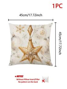聖誕桌旗、抱枕、餐墊、復古金色五角星掛飾、聖誕球與雪花印花，廚房與餐廳節日桌面裝飾 - 彩色 - 查看 13
