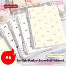 Buku Catatan Lembar Lepas Motif Polkadot dan Pita Ukuran A5/B5 (60 Lembar/120 Halaman) Buku Catatan Gaya Estetik Tinggi untuk Siswi SMP, Perlengkapan Penting untuk Kembali ke Sekolah, Scrapbooking dan Kolase - A5 - View 12