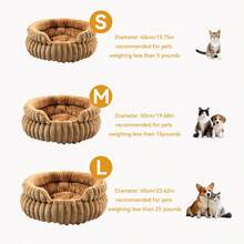 Round Cat Bed With Notch, Warm And Breathable, Fluffy And Soft, Suitable For All Seasons, Solid Color, Small Pet Bed/Cat Bed, Winter Warm Pet Bed. Cat Bed, Dog Bed - Multicolor - View 5