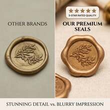 100/50/20 Peças Adesivos de Lacre de Cera Rose Gold, Selos Autoadesivos para Convites de Casamento e Envelopes, Adequados para Presentes, Natal, Adesivos Decorativos Elegantes com Design Floral Romântico, Decoração de Presentes - Bronze de trigo - Visão 3