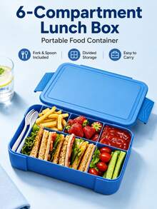 Multi-Compartment Bento Box, Leak-Proof Portable Food Container, Large Capacity Reusable Lunch Box Suitable For Travel, Picnic, Office - 1 Item - View 21