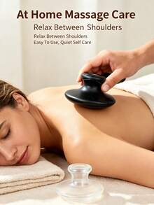 1pc Mushroom-Shaped Bian Stone Massage Stone, Relieves Muscle Tension And Clears Meridians, Suitable For Wellness Enthusiasts, For SPA Therapy And Home Body Massage - Multicolor - View 2
