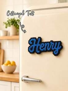 Ayotu Customized Personalized Text Fridge Magnets, Perler Beads Style Magnetic Fridge Magnets, Customizable Name Or Number, Hama Beads Storage Stickers Decoration, Ideal Choice For Decorating Fridge And Kitchen, Personalized Home Decor, Customized Memorial Kitchen Decoration, Fashionable DIY Crafts, Suitable As Customized Birthday/Housewarming Gifts For Mom, Best Friend, Bridesmaid, And Female Friends - Multicolor - View 11