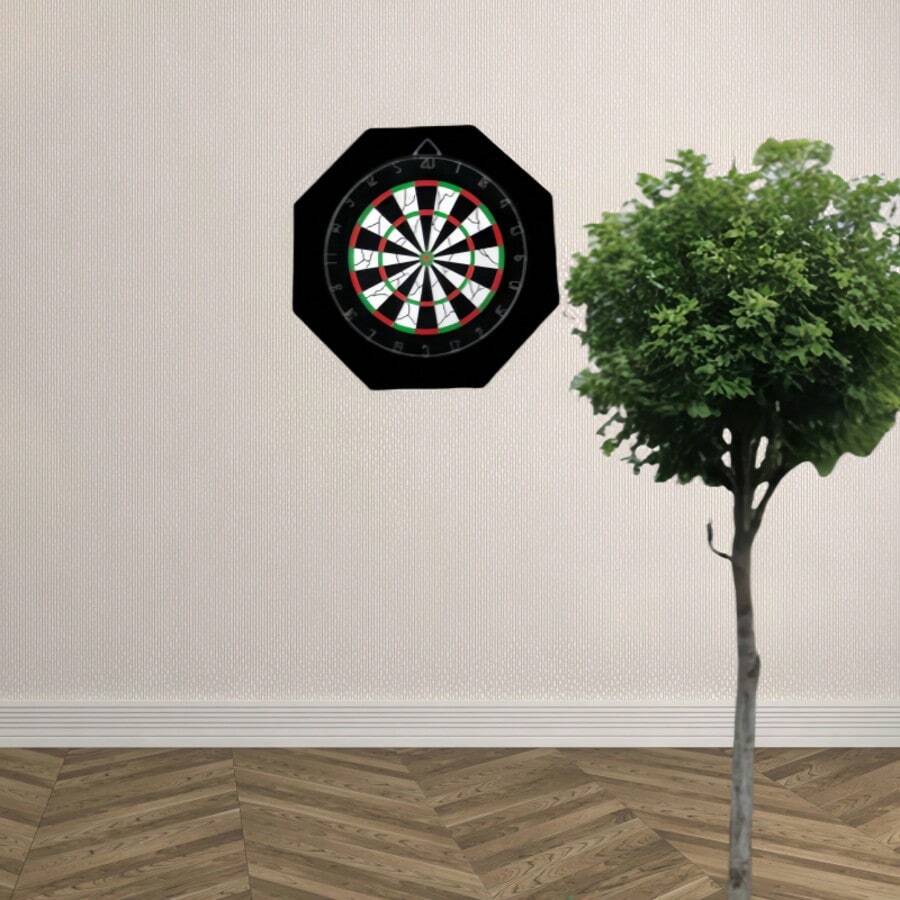 18 Inch Black Octagonal Dart Backstop, Can Be Used As Dart Storage, Expands Dart Flight Range, Protects Walls, Perfect For Dart Practice. - Black - View 1