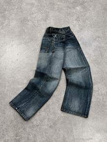 Men's Washed Denim Pants- Classic Structured Pants, All-Season Fabric, Unmatched Quality,Insanely Comfortable,Premium Looks, - Blue - View 2