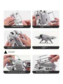 Chân hạ cánh nâng cao gấp gọn cho drone, phụ kiện khung hạ cánh nâng cao, tăng chiều cao khoảng 2cm, giá đỡ bảo vệ gấp gọn lắp nhanh, không bao gồm drone - Xem 6