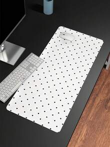 Black & White Small Polka Dot Premium Mouse Pad, Minimalist Office Desk Mat Keyboard Pad Simple Desktop Protector, Suitable For Office And Home Use - Thick Anti-Slip Keyboard Mouse Accessory, Multiple Sizes Available. Back To School Desktop Accessory, Office Supplies, Office Desk Accessory, Mouse Pad, Desktop Mouse Pad - Rectangle - View 3