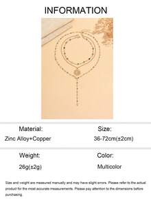 3pcs/Set Luxury Ins Style Sun Pendant Decoration Colorful Rhinestone Y-Shaped Necklace Gold Color Women's Neck Jewelry Suitable For Daily Wear, Summer Vacation, Dating And Party, Chain Length Cut By Segment And Not Fixed, Colorful Rhinestone Color Arrangement Is Random And Not Fixed - Multicolor - View 5
