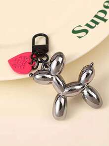1pc Heart Balloon Dog Keychain, Car Accessory Key Ring, Bag/Backpack/Wallet Pendant Key Chain, Valentine's Day/Halloween Gift - Multicolor - View 8