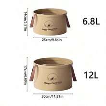 1pc 12L & 6.8L Collapsible Water Bucket, Multi-Functional Portable Foldable Foot Bath Basin, Outdoor Travel Storage Bucket, Suitable For Camping, Hiking, Dorm, Home Foot Bath And Cleaning - Multicolor - View 7