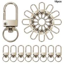 18PCS Alloy Keychain Clips, Rotating Spring Hooks, Lobster Clasp, Suitable For DIY Keychains, Wallet Backpack Charms, Pet Collar Accessories, Car Home Key Storage, Lanyards, DIY Handicrafts (3 Colors Available) - 2.5G Door Latch - View 8