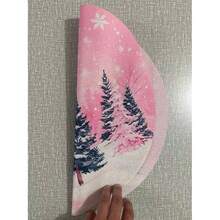 1/2/4//6/8 Christmas Themed Christmas Tree And Snowflake Snowman Garland Placemats, 15 Inch Single-Sided Circular Party Placemats, Suitable For Party Kitchen And Dining Decoration, Banquet Decoration, Very Suitable For Christmas Home Decoration - Multicolor - View 5
