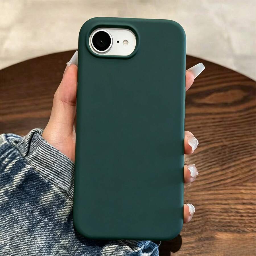 Shockproof Liquid Silicone Phone Case Compatible With Iphone 17E 17 Pro Max 16 15 14 13 12 Mini 11, Soft Anti-Scratch Microfiber Lining, Suitable For IPhone 8 Plus 7 6s Soft Shell - Dark Green - View 1