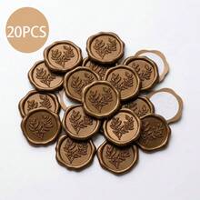 100/50/20 Peças Adesivos de Lacre de Cera Rose Gold, Selos Autoadesivos para Convites de Casamento e Envelopes, Adequados para Presentes, Natal, Adesivos Decorativos Elegantes com Design Floral Romântico, Decoração de Presentes - Bronze de trigo - Visão 7