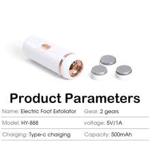 電動腳部繭皮去除器與自動死皮去除器，便攜式一鍵式足部護理裝置，附3個可替換磨頭，讓雙腳光滑並去角質 - A - 查看 11