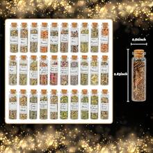 30-Bottle Dried Herbs And Flowers Set For Witchcraft Crafts, Labelled Glass Vials With Gift Box And Decorative Spoon, DIY Ritual Projects, Altar Decor And Botanical Blending For Adults - 30P - View 4
