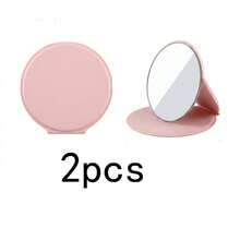 1/2/5/10/20 Mini Folding Portable Makeup Mirror With Stand Design, Suitable For Travel And Daily Use, Minimalist Style Round Desktop Folding Mirror, Back-To-School Essential, Back-To-School Season, Gift For Friends, Family, And Teachers. - Multicolor - View 8