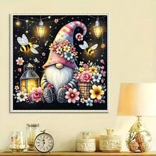 5D Diamond Painting Kit - Round Full Drill Canvas, Vibrant Floral And Bee Pattern, Suitable For Beginners, For Home And Bedroom Wall Decor - round diamond - View 3