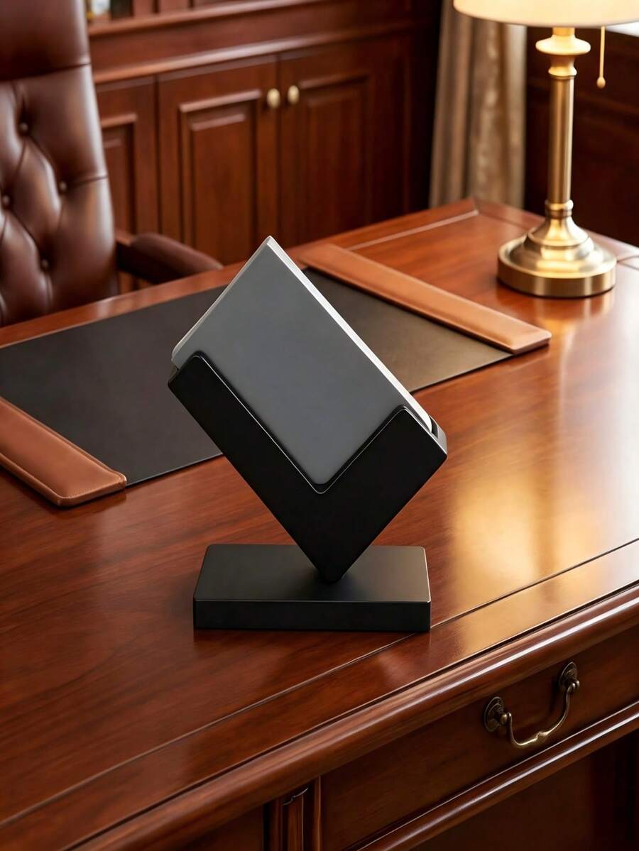 Industrial Style Creative Business Card Holder, Desktop Card Display Stand, Minimalist Design Office Organizer, Suitable For Office/Workstation Decor - Multi-color - View 1
