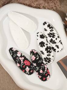 6pcs Pastoral Floral Print Water Drop Hair Clips, Gentle Lace Side Clips, Versatile Daily Decorative Hair Accessories - Mixed color - View 11
