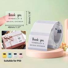 Stiker Transparan Bebas Tinta Cetak, Tersedia Berbagai Ukuran, Tahan Aus, Cocok untuk Rumah, Sekolah, Kantor, Usaha Kecil, Label Terima Kasih, Label Harga, Cocok untuk Marklife P50 - View 13