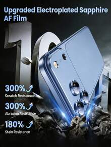 1入 [2026新款] 9H 鋼化玻璃相機鏡頭保護貼，適用於 iPhone 18 Pro Max/18 Pro/17 Pro Max/17 Pro，HD 高清透明、耐用柔軟、防刮、全覆蓋、無氣泡易安裝、相容手機殼、時尚設計、高品質玻璃 - 藏蓝色 - 查看 6