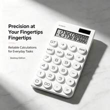 12-Digit Large Screen Desktop Electronic Calculator, Black And White Dual Color Options, Large Buttons For Comfortable Pressing, Clear And Intuitive Digital Display, Stable And Accurate Calculations, Suitable For Students Solving Problems, Office Financial Bookkeeping, Home Financial Management, Business And Home Desktop Calculation Tool - A - View 12