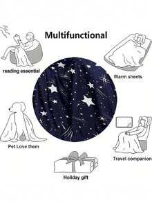 1pc Modern Style Soft & Comfortable Blanket, Minimalist Cool Design, Multi-Purpose Throw For Sofa, Bed, Outdoor Camping, Leisure, Home, Picnic, Travel, All-Season Comfort, 280gsm Polyester, Machine Washable - Multicolor - View 6