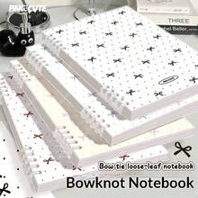 Buku Catatan Lembar Lepas Motif Polkadot dan Pita Ukuran A5/B5 (60 Lembar/120 Halaman) Buku Catatan Gaya Estetik Tinggi untuk Siswi SMP, Perlengkapan Penting untuk Kembali ke Sekolah, Scrapbooking dan Kolase - A5 - View 2