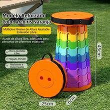 Banco Plegable Retráctil Taburete Telescópico Portátil 180kg - Naranja - Ver 1