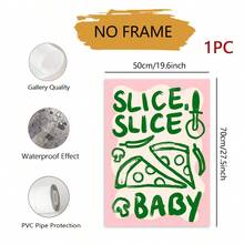 1件 Slice Slice 寶寶披薩帆布壁畫，無框復古手繪食物印花，趣味廚房海報，餐廳咖啡廳室內牆面裝飾，居家裝飾禮物 - 字母G款 - 查看 8