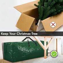 Waterproof Storage Bag For 240 Cm Tall Artificial Christmas Trees – This Robust And Durable Storage Bag For Christmas Trees Is Equipped With A Zipper And Sturdy Carrying Handles. - Green - View 2