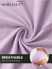 Morelect 4pcs/Pack Women's High Waist Panties, Triangle Shape, Shaping, Tummy Control, Cross Strap Design - Multicolor - View 6