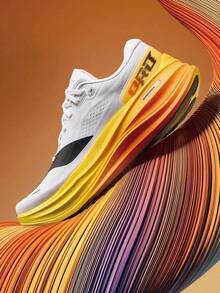 Li-Ning YUEYING 6 PRO Men's Optimized Cushioning Running Shoes Wide Toe Box ARHW015 - White/Fluorescent Mango Yellow - View 2