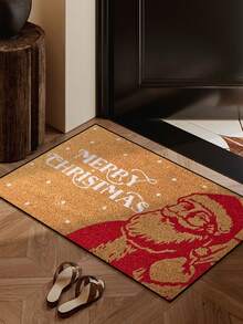 1pc Funny Merry Christmas Pattern Welcome Doormat, Harvest Season Pattern Minimalist Style Short Plush Quick Dry Non-Slip Machine Washable Entry Mat, Suitable For Kitchen, Bathroom, Dining Room, Hallway, Party, Gathering, Holiday, All Seasons, Yard Home, Christmas Theme, Party Supplies - Burnt Orange - View 9