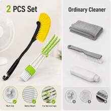 2pcs Household Fan Dusting Brush, Suitable For Cleaning Fans, Air Conditioners, Blinds And Window Tracks, Also Perfect For Living Room, Bedroom, Bathroom And Car - General - View 7