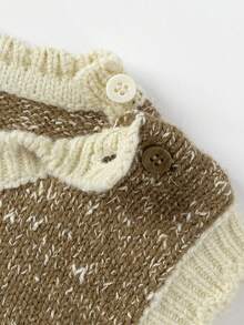 mini bala Cute Autumn Baby Girls Knit Sleeveless Vest Lovely Animal Pattern Soft Cozy Layering Sweater - Brown Tone - View 7