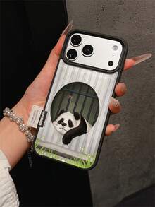 1pc Premium Fashion Full-Screen Striped Floral Panda Heart Pattern Phone Case, Full Coverage Shockproof Soft Shell Large Hole Compatible With Apple 17 Pro Max/11/12/13/14/15/16 Pro Max/17 And Other Models, Holiday Gift - Multicolor - View 5