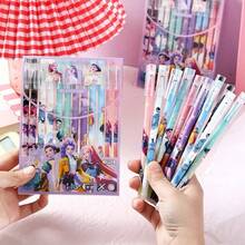 Hasbro 12 buah/kotak pulpen gel yang dapat dihapus bertema girl group K-POP Demon Hunter, desain kartun yang menyenangkan, tulisan halus, mudah dihapus dengan bersih, tampilan stylish, cocok untuk menulis sehari-hari dan dekorasi meja, kemasan kotak hadiah yang indah, sempurna untuk koleksi penggemar, dukungan, dan hadiah liburan. - Pulpen yang ditingkatkan - View 3