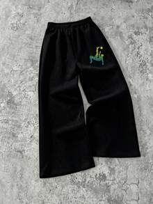 2pcs/Set Boys Robot Soccer Print Crew Neck Sweatshirt & Pants Set, Autumn/Winter Fashion Comfortable New Style - Black - View 6