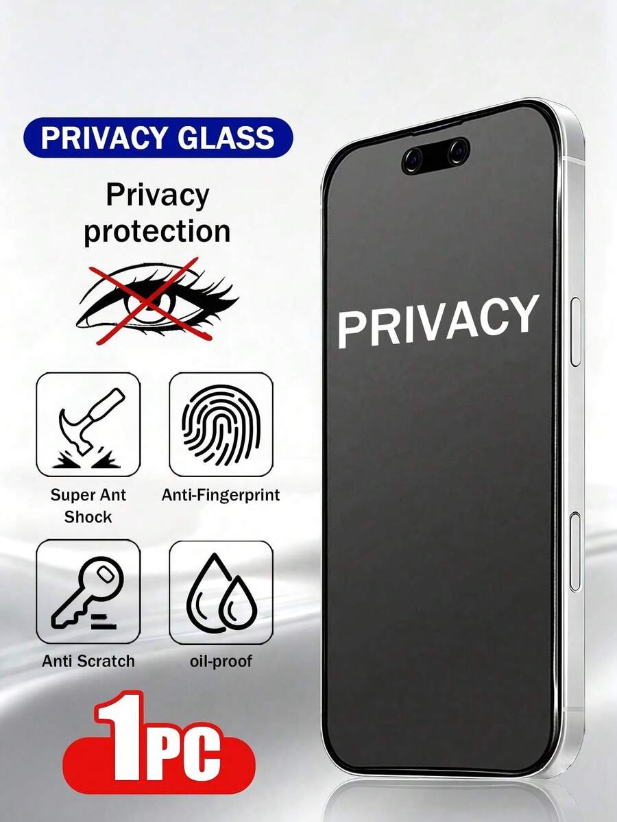XINHONGYU 1組隱私鋼化玻璃螢幕保護貼,9D 9H表面玻璃膜,適用於 17 Pro Max、17 Pro、17 Air、17、17E、16 Pro Max、16 Pro、16 Plus、16E以及15、14、13、12系列 - 1pc - 查看 1